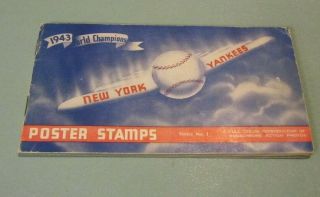 1943 Baseball World Series Champion York Yankees Complete 30 Stamp Album