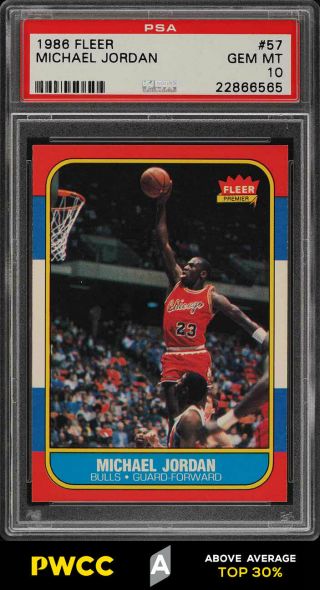 1986 Fleer Basketball Michael Jordan Rookie Rc 57 Psa 10 Gem (pwcc - A)