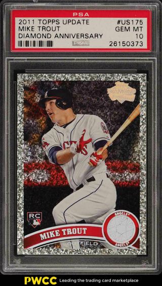 2011 Topps Update Diamond Anniversary Mike Trout Rookie Rc Psa 10 Gem Mt (pwcc)