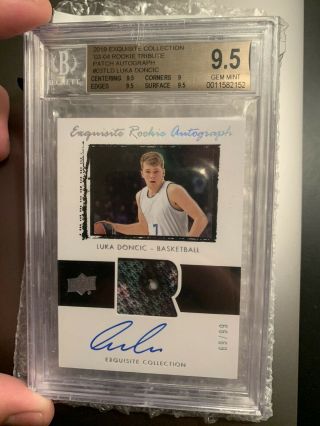 2019 Ud Goodwin Champions Luka Doncic Exquisite Rookie Patch Auto /99 Bgs 9.  5/10
