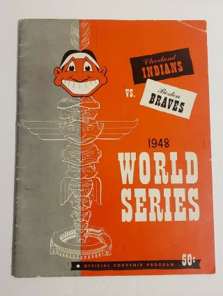 1948 World Series Program Boston Braves Cleveland Indians Unscored Chief Wahoo