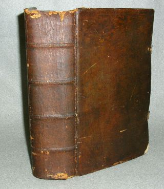 Antique Martin Luther German Holy Bible Stuttgart 1822 Old Leather Book W/clasp