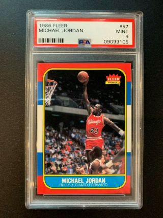 1986 - 87 Fleer Michael Jordan Rookie Card Rc Bulls Psa 9