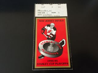 Jersey Devils 1995 Stanley Cup Finals Ticket Stub Gold Vs Red Wings Rd 4