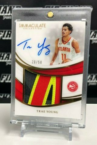 2018 - 19 Immaculate Basketball Premium Patch Auto Rc Trae Young 20/50 Hawks