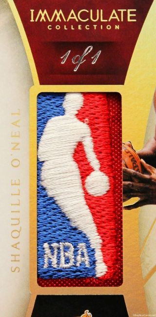 2013 - 14 Shaquille Shaq O ' Neal Immaculate Game Worn Logoman 1/1 Patch Auto 2