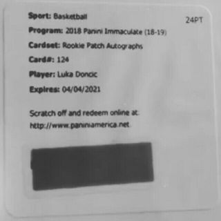 2018 - 19 Immaculate Luka Doncic Rookie Patch Autograph Rpa /99 Dallas Mavericks