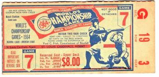 1964 World Series Ticket Stub York Yankees St.  Louis Cardinals Busch Stadium