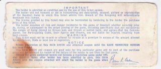 1969 York Mets “Nolan Ryan” World Series Ticket (Game 3) Ryan Only WS Game 2
