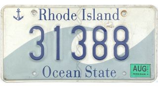 99 Cent Recent Rhode Island Wave License Plate 31388