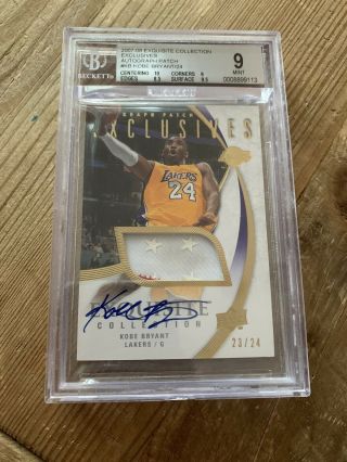 2007 - 08 Ud Exquisite Kobe Bryant Exclusives Auto All Star Patch 23/24 Bgs 9/10