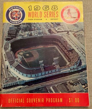 1968 Detroit Tigers Vs St Louis Cardinals World Series Baseball Program