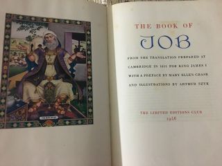 Rare 1946 The Book Of Job First Edition " Signed " By Arthur Szyk Illustrator