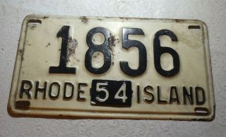 1954 Rhode Island License Plate 1856