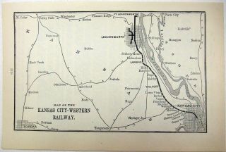 1907 Map Of The Kansas City - Western Railway