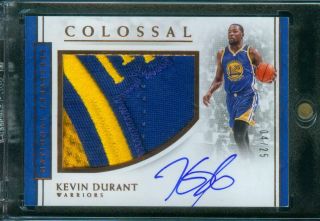 4/25 Kevin Durant 2016 - 17 National Treasures Colossal Jumbo Patch Auto Autograph