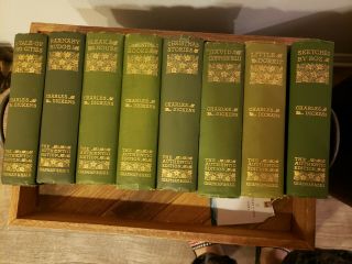 Charles Dickens The Authentic Edition Vintage 8 Book Set C.  1901.