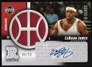 2004 - 05 Lebron James Ud R - Class R - Tifacts Signatures Patch Auto 3/50