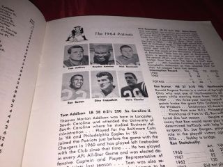 1964 Boston Patriots Official Football Yearbook 3