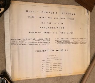 Veterans Stadium Blueprints - Philadelphia Eagles - Phillies - Excavation Set