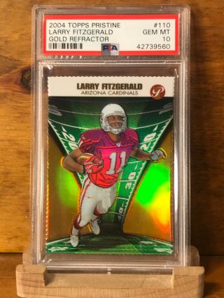 /10 Pop 1 Larry Fitzgerald 2004 Topps Pristine Gold Refractor Psa 10 Rc Rookie