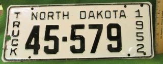 1952 North Dakota - Truck License Plate