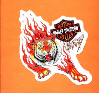 Untamed Tiger Authentic Vintage Harley - Davidson Motorcycle Decal Sticker Emblem