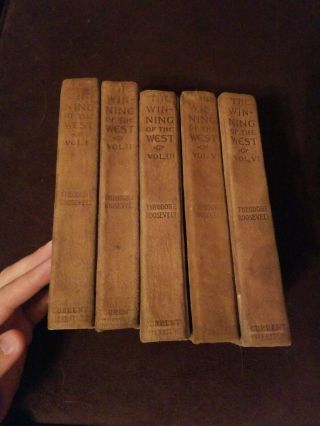Antique Books The Winning Of The West By Theodore Roosevelt Five Volume Set 1905