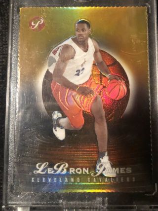 2003 - 04 Topps Pristine Lebron James Gold Rc Rookie Refractor Ed 98/99 Creased