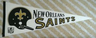 Orleans Saints Single 1 Bar Full Size Nfl Football Pennant Htf Black Helmet