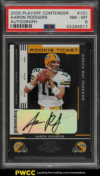 2005 Playoff Contenders Aaron Rodgers Rookie Rc Auto 101 Psa 8 Nm - Mt (pwcc)