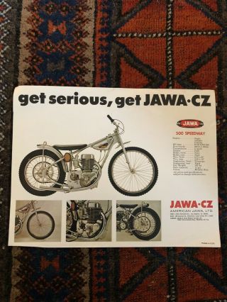 1970s Jawa Cz 500 Speedway Leaflet 890 Dt500 Motorcycle Racer Brochure