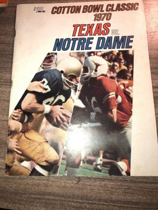 1970 Cotton Bowl Program Football Texas Notre Dame Longhorns 1969 National Champ