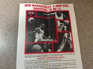 Chicago Bulls 1985/86 Nba Basketball Season Ticket Brochure With Schedule Jordan