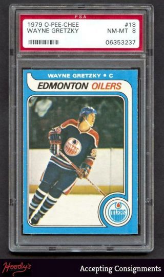1979 O - Pee - Chee Hockey 18 Wayne Gretzky Rookie Psa 8 Nm - Mt Oilers Rc