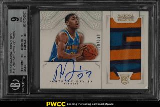 2012 National Treasures Anthony Davis Rookie Rc Auto Patch /199 Bgs 9 Mt (pwcc)