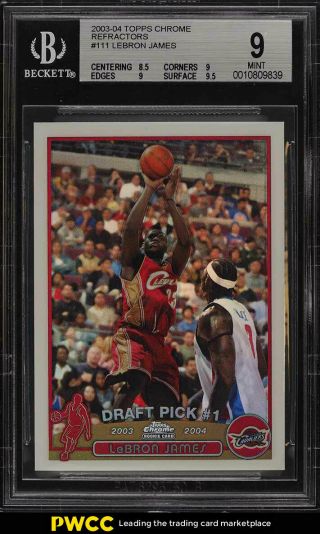 2003 Topps Chrome Refractor Lebron James Rookie Rc 111 Bgs 9 (pwcc)