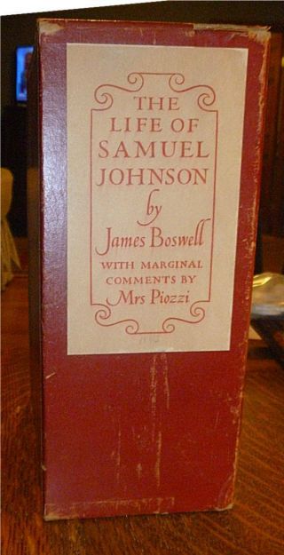 Limited Editions Club The Life Of Samuel Johnson By James Boswell,  1938,  3 Vols.