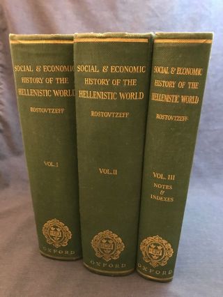 1941 S Rostovtzeff Social & Economic History Of The Hellenistic World 3 Vol Rare