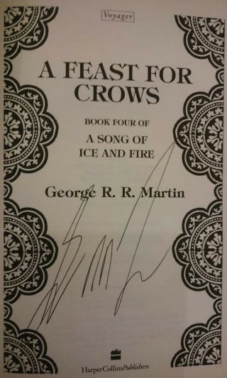 SIGNED GEORGE R.  R.  MARTIN A FEAST FOR CROWS GAME OF THRONES UK 1ST 1ST EDITION 3