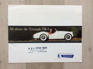 Vintage 1960 Triumph Tr - 3 Tr3 Car Dealer Sales Brochure
