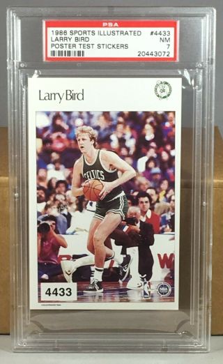 1986 Sports Illustrated Poster Test Stickers 4433 Larry Bird Psa 7 Nm Celtics