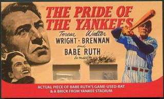 Pride Of The Yankees Babe Ruth Game Bat Yankee Stadium Brick Card Breygent