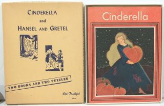 Cinderella And Hansel & Gretel Children’s Books W/ 2 Puzzles - Boxed Set 1931