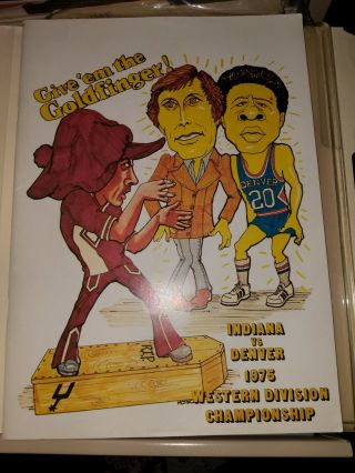 1975 Indiana Pacers Vs Denver Nuggets Aba Playoff Program Indianapolis In