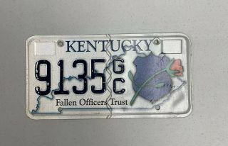 Kentucky Fallen Officers Trust Rose Badge License Plate 9135gc