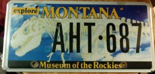 Explore Montana Museum Of The Rockies License Plate Aht 687