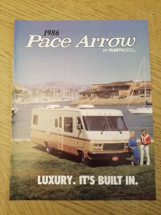 Vtg 1986 Fleetwood Pace Arrow Rv Motorhome Sales Brochure H27 R30 G31 L34 A33