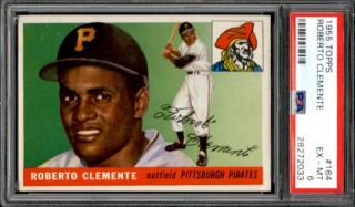 1955 Topps 164 Roberto Clemente Rc Rookie Psa 6 Ex -