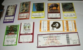 9 University Of Iowa Hawkeyes Minnesota Golden Gophers Football Ticket Stubs
